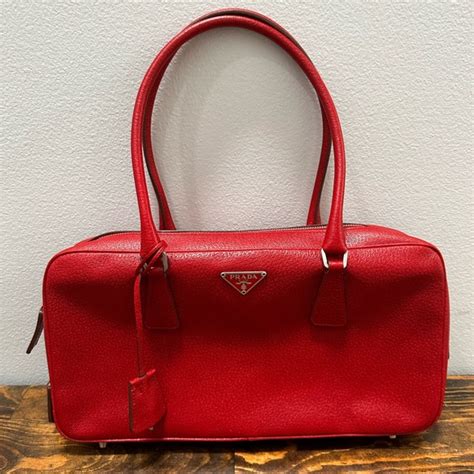 cherry red prada purse|prada purse red inside.